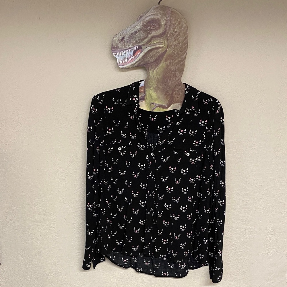 Maeve Cat Faces Swing Blouse